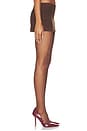 view 4 of 6 Lamb Leather Suede Mini Skirt in Espresso Brown