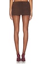 view 5 of 6 Lamb Leather Suede Mini Skirt in Espresso Brown