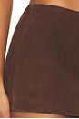 view 7 of 6 Lamb Leather Suede Mini Skirt in Espresso Brown