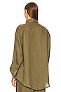 view 4 of 5 Linen Woven Shirt in Army Green
