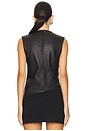 view 3 of 4 Leather Ruched Top in Black