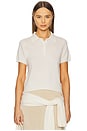 view 1 of 4 Cashmere T Shirt Polo Top in Bone