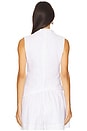 view 3 of 4 Linen Ruched Top in White