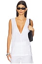 view 1 of 4 Linen V Neck Top in White