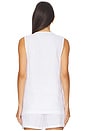 view 3 of 4 Linen V Neck Top in White