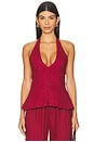 view 1 of 4 BLUSA DE LINHO in Burgundy