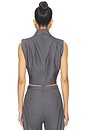 view 3 of 4 Twill Clouched Crop Top in Dark Grey