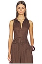 view 1 of 4 TOP SANS MANCHES in Brown