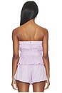 view 3 of 4 Linen Bandeau Ruched Top in Lavender