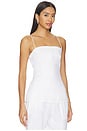 view 2 of 4 Linen Strap Top in White