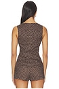 view 3 of 5 TOP CUELLO ANCHO in Brown & White Polka Dot