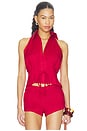 view 1 of 4 Linen Sweetheart Top in Red