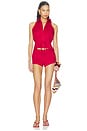 view 4 of 4 Linen Sweetheart Top in Red