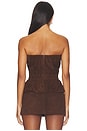 view 4 of 4 Lamb Leather Suede Ruched Bandeau Top in Espresso Brown