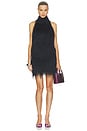 view 5 of 4 Polyester Fringe Halter Top in Black