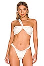 view 1 of 4 Ruched One Shoulder Bikini Top in Chalk