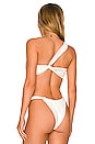 view 3 of 4 Ruched One Shoulder Bikini Top in Chalk