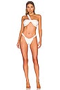 view 4 of 4 Ruched One Shoulder Bikini Top in Chalk