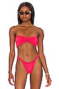 view 1 of 4 Ruched Bandeau Bikini Top in Pink