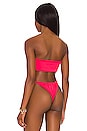 view 3 of 4 Ruched Bandeau Bikini Top in Pink