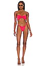 view 4 of 4 Ruched Bandeau Bikini Top in Pink