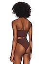 view 3 of 4 Wrap Tie Bikini Top in Brown