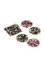 view 1 of 1 Round Acrylic Coaster Set in Pink & Turquoise Spots