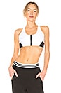 view 1 of 4 Zipper Sports Bra in White & Black