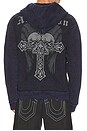 view 2 of 5 Seeker Long Sleeve Zip Hoodie in Blue & Black Lava Tint