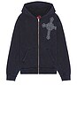 view 5 of 5 Seeker Long Sleeve Zip Hoodie in Blue & Black Lava Tint