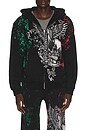 view 1 of 6 x Fuerza Regida Crazyz Zip Hoodie in Black