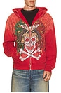 view 1 of 5 x Fuerza Immortal Zip Hoodie in Chili Pepper Potassium Wash