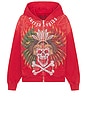 view 5 of 5 x Fuerza Immortal Zip Hoodie in Chili Pepper Potassium Wash