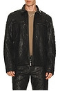view 1 of 5 Quilted Cross Leather Jacket in Black