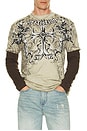 view 3 of 4 Jump Tee in Sand Oil Stain & Choc Brown