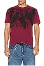view 3 of 4 Crows Tee in Burgundy Lava Wash