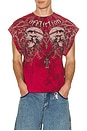 view 1 of 4 Collapse Muscle Tee in Dirty Red & Dark Dirty Red Crystal
