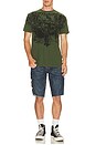 view 4 of 5 Ghost Army Short Sleeve Tee in Military Green Potassium Spray
