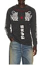 view 1 of 6 x Fuerza Regida Historia Long Sleeve Tee in Black Pigment Dye