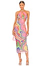 view 1 of 3 Tessa Mesh Midi Dress in Abstract Multi Marble