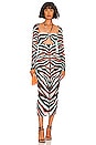 view 1 of 3 Zoya Midi Dress in Teal Zebra