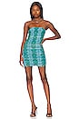 view 2 of 4 Danni Midi Dress & Gloves in Teal Snake