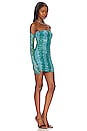 view 3 of 4 Danni Midi Dress & Gloves in Teal Snake