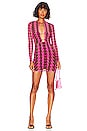 view 1 of 3 Reedley Dress in Pink Herringbone