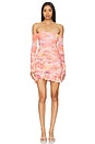 view 1 of 6 Adrian Dress in Nude Marble Floral