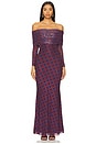 view 1 of 6 x REVOLVE Thelma Dress in Wine Diagonal Dot