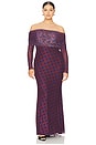 view 2 of 6 x REVOLVE Thelma Dress in Wine Diagonal Dot