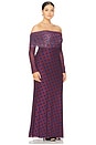 view 4 of 6 x REVOLVE Thelma Dress in Wine Diagonal Dot