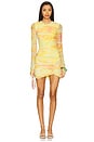 view 1 of 3 Mirza Mini Dress in Acid Yellow Marble