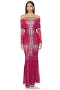 view 1 of 4 Thelma Maxi Dress in Ruby Houndstooth